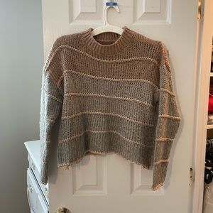 Cropped, gradient, high neck sweater